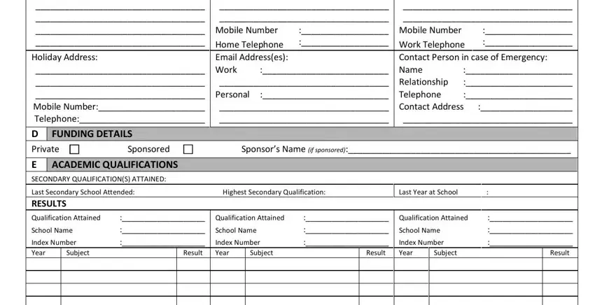 stage 2 to finishing fnu admission form