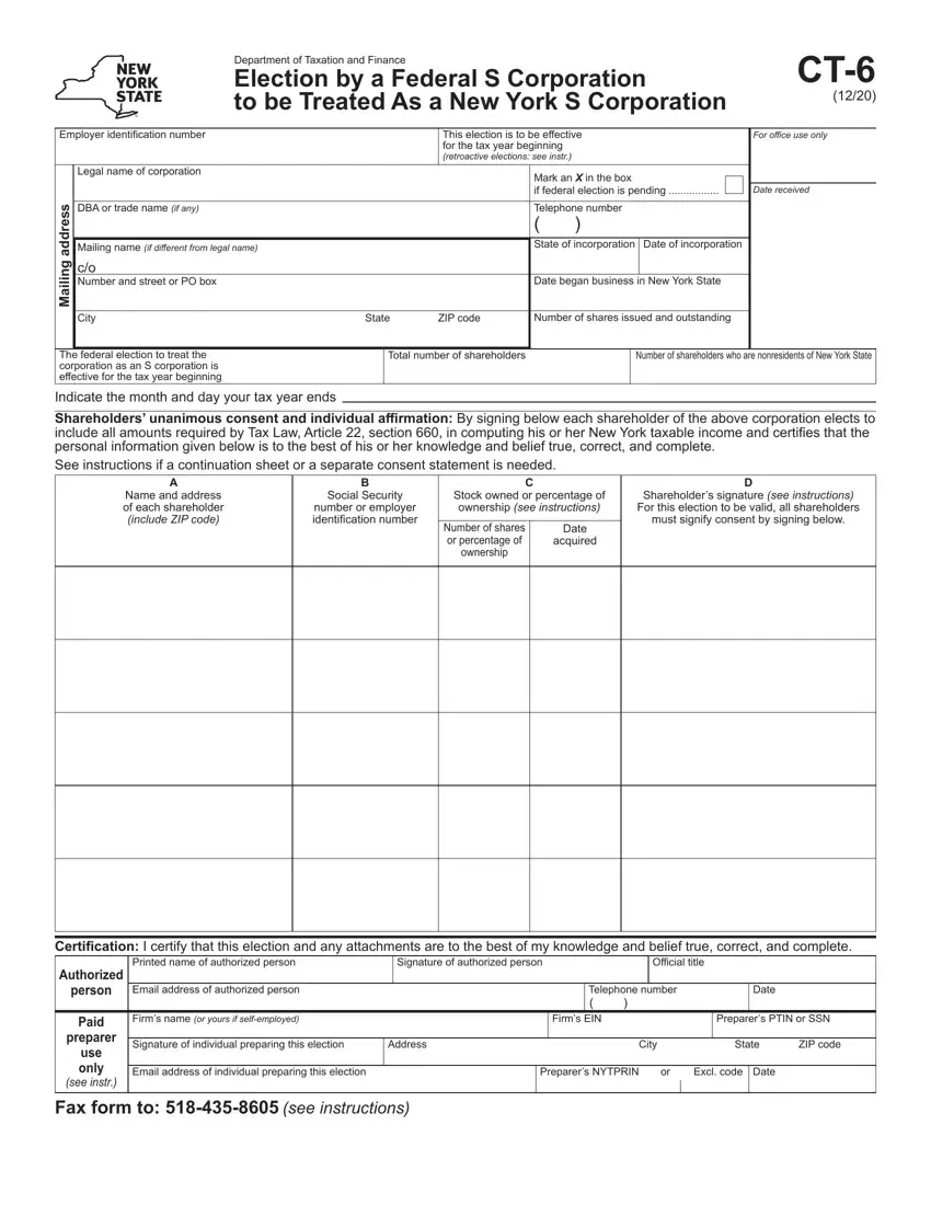 Fill Out Ct 6 Form first page preview