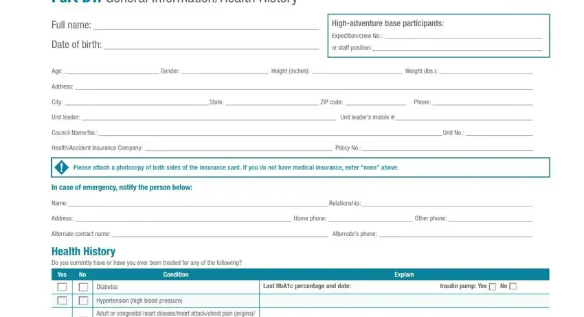 Fillable Bsa Health Form ≡ Fill Out Printable Pdf Forms Online 1911