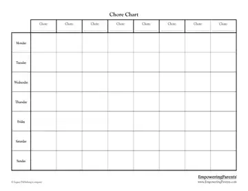 Fillable Chore Chart Preview