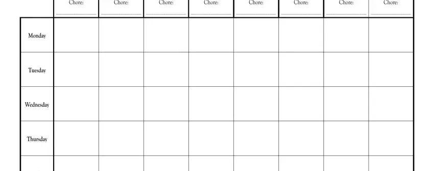 example of spaces in customizable chore chart pdf
