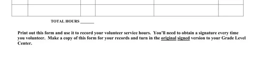 step 2 to filling out community service paper