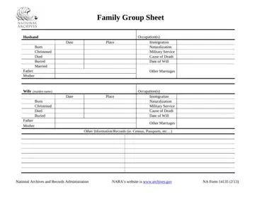 Fillable Family Tree Form Preview
