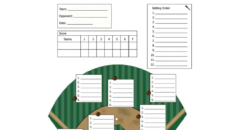 example of fields in lineup card template