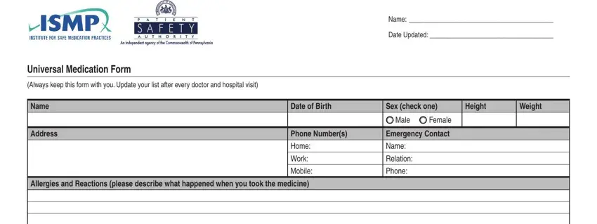 blank fillable medication form fields to fill out