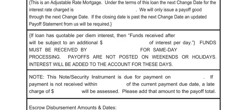 Filling in private mortgage payoff letter template part 3