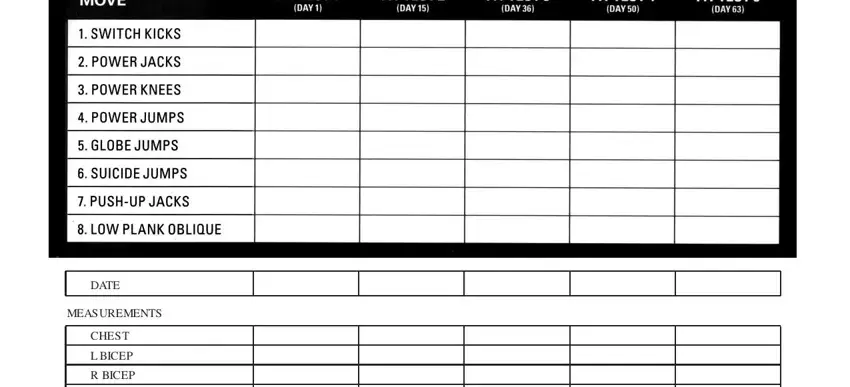 part 1 to filling out editable workout calendar