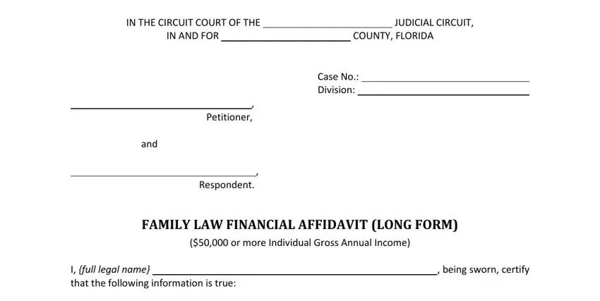 divorce financial affidavate for duval county empty spaces to consider