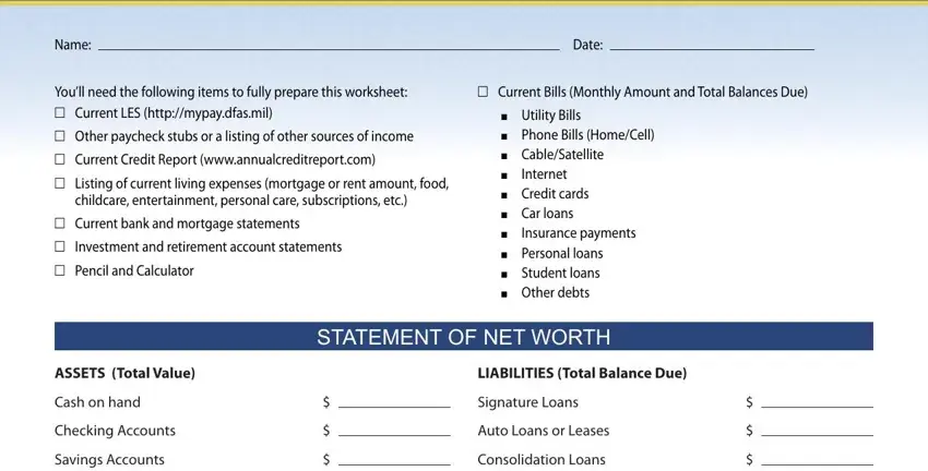 Financial Planning Worksheet For Career PDF Form - FormsPal
