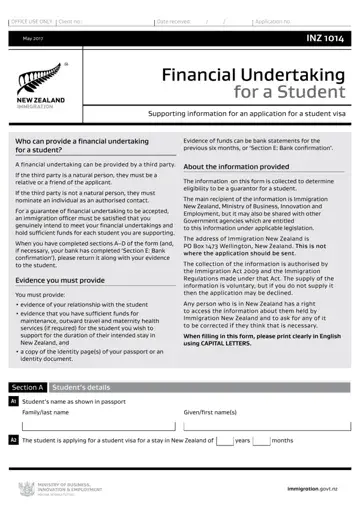 Financial Undertaking Form Preview