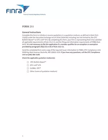 Finra Form 211 Preview