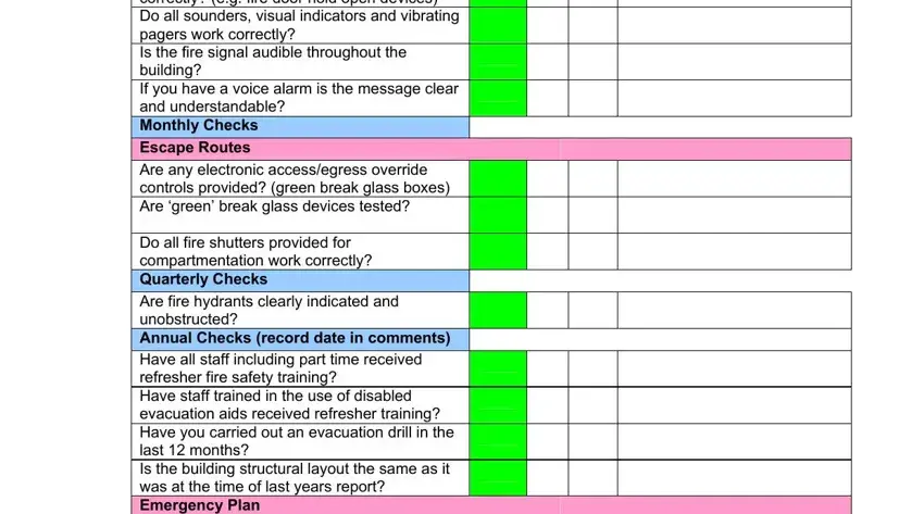 fire audit report template Do all linked fire protection, and Do all fire shutters provided for blanks to fill out