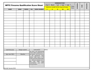Firearms Qualification Score Sheet Preview