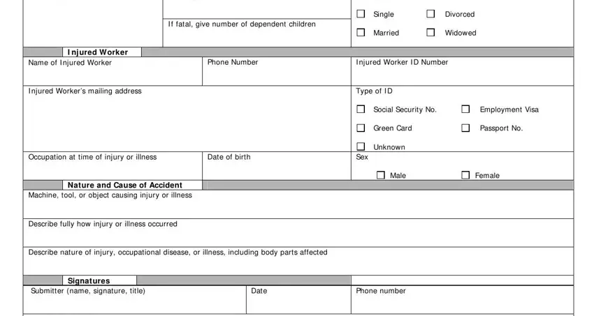 Filling in va first injury report part 2