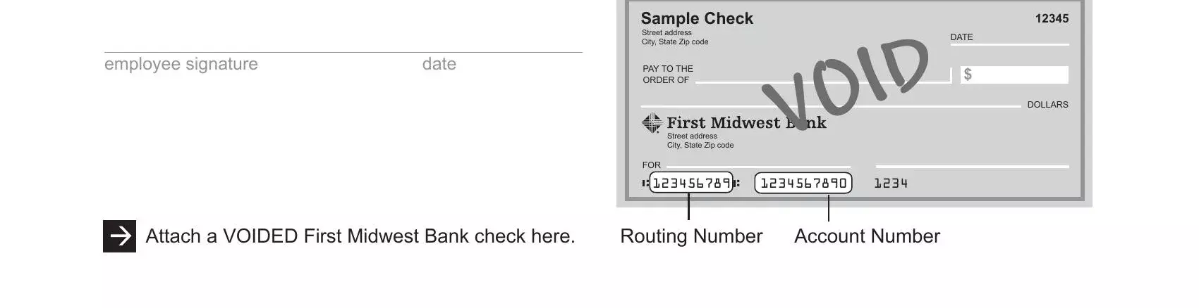part 3 to entering details in first midwest direct deposit website