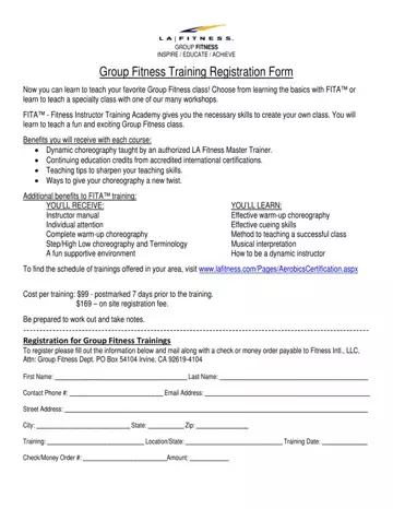 Fitness Registration Form Preview