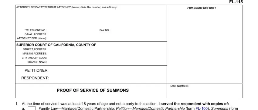 Fl 115 Proof Of Service ≡ Fill Out Printable PDF Forms Online