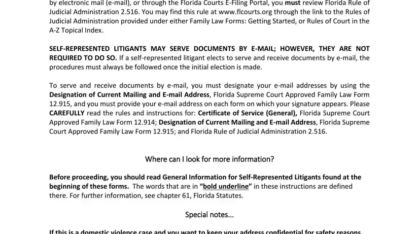 filling in form notice part 1