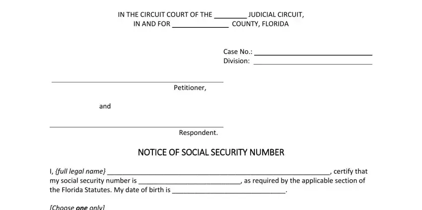 stage 2 to filling out form notice