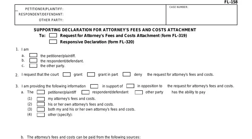 california declaration attorney empty fields to complete