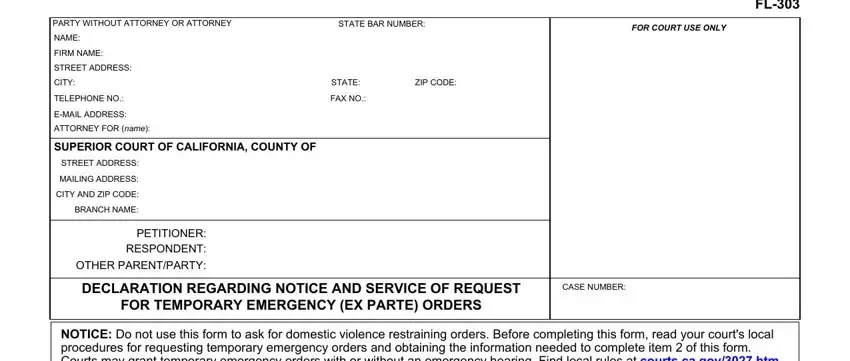 Form FL-303  blanks to consider