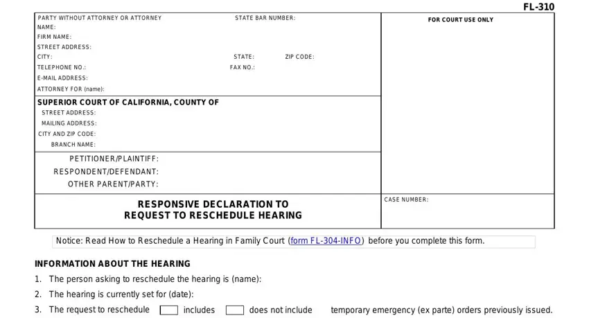 portion of empty spaces in fl 310 california