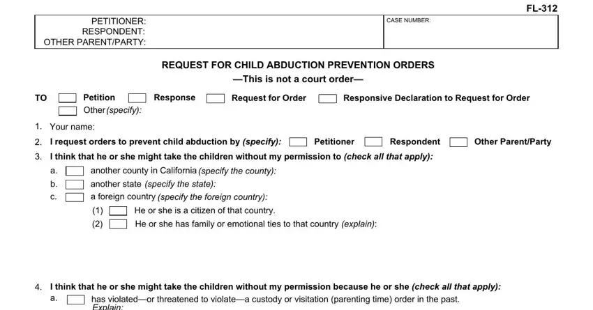 california fl 312 empty fields to fill in