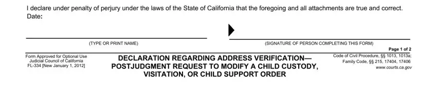 step 3 to filling out fl 334 form california