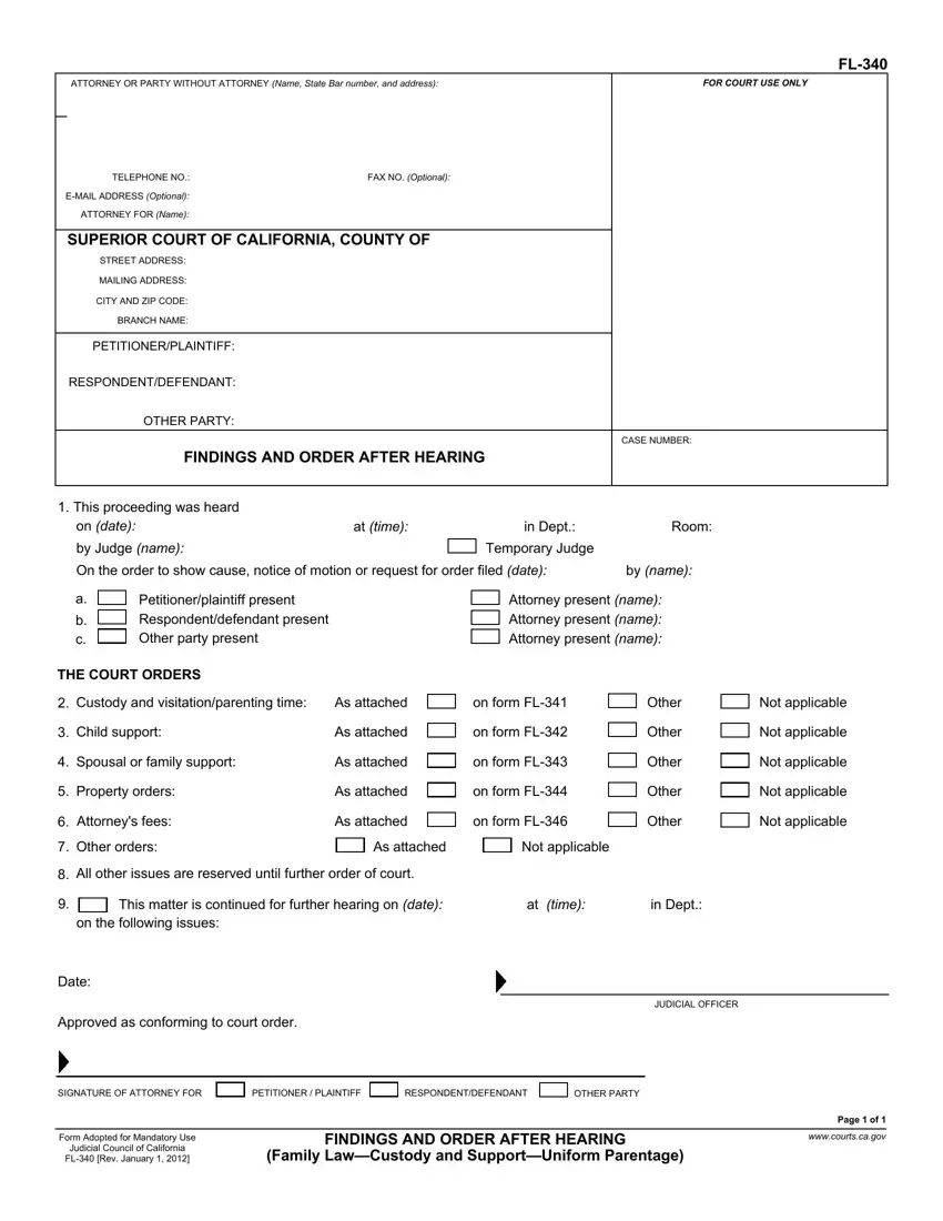 Fl 340 Form first page preview