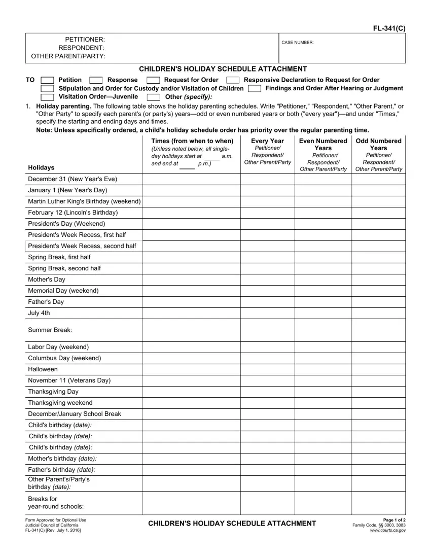 Fl 341C Form first page preview