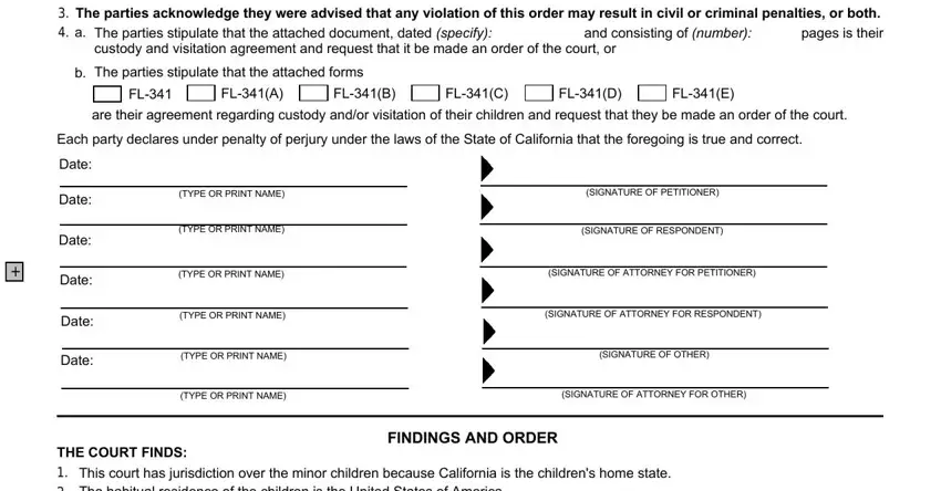 Entering details in fl 355 court form part 2