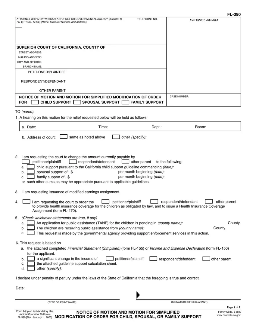 Fl 390 Form first page preview