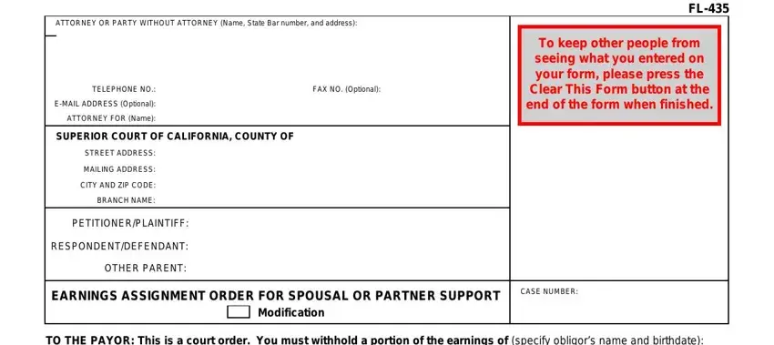 stage 1 to filling out form 435