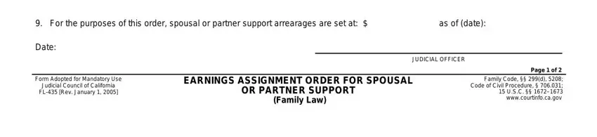 Filling in form 435 part 3