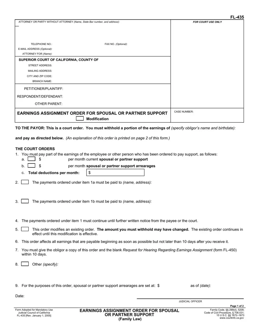 Fl 825 Form first page preview