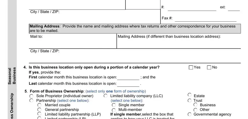 Completing florida business tax application dr 1 part 4