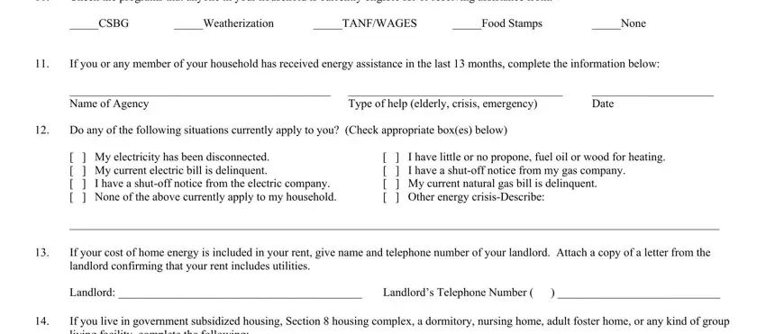 Entering details in miami home energy assistance program step 5