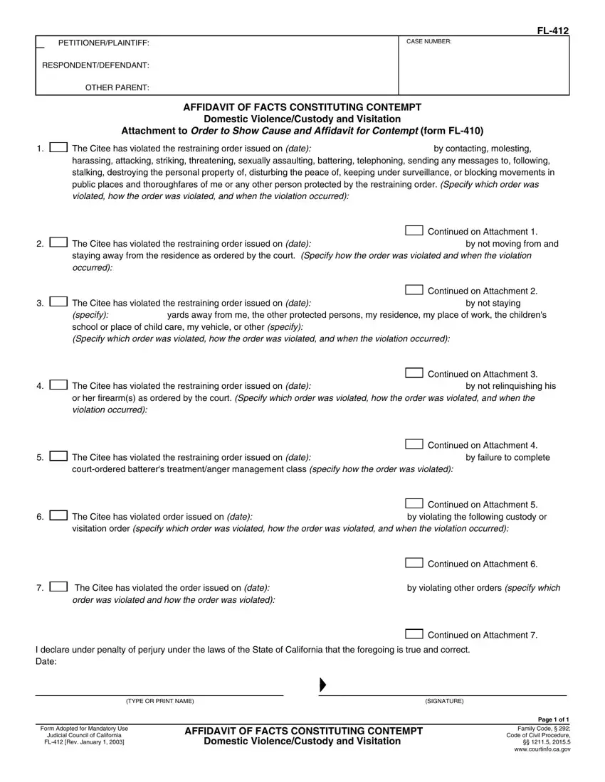 Fl412 Form first page preview