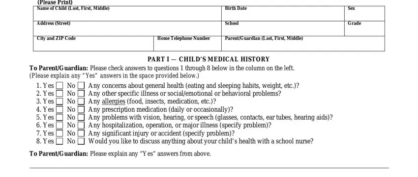 filling in state of florida school entry health exam stage 1