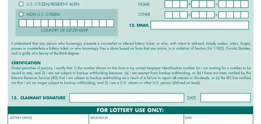 florida lotto winner claim form  blanks to insert