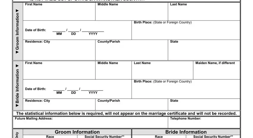 stage 1 to filling in florida marriage license application pdf