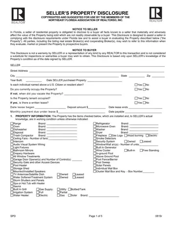 Florida Seller Property Form Preview
