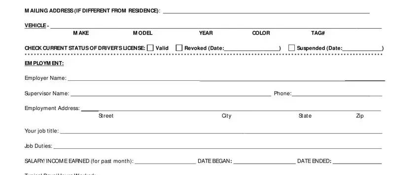 Entering details in florida supervision stage 2