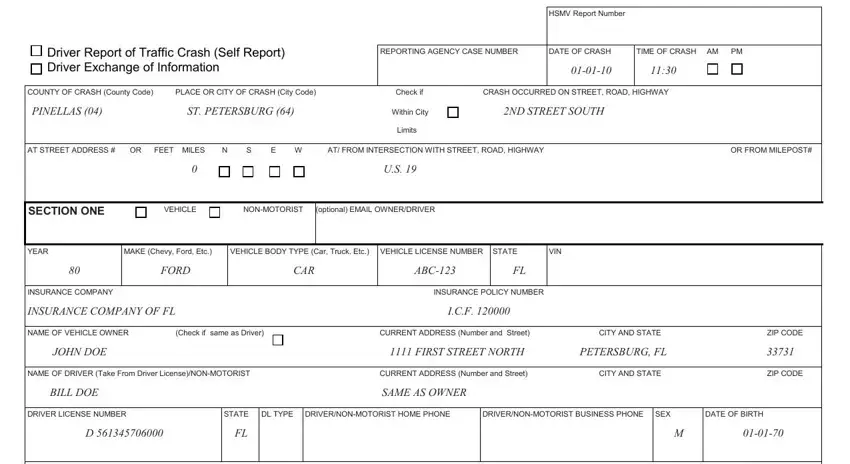 part 4 to entering details in florida highway patrol accident reports