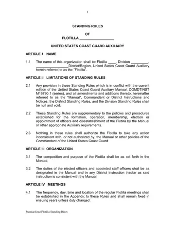 Flotilla Standing Rules Form Preview