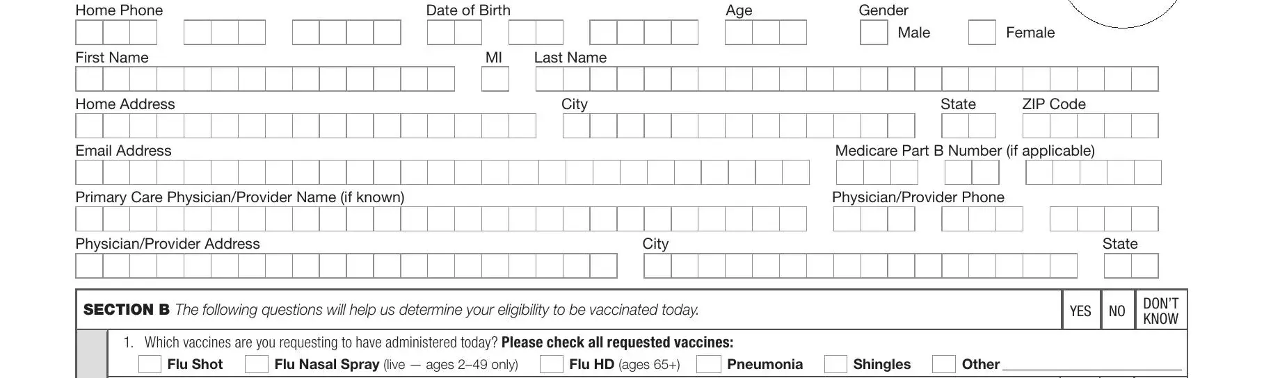 walgreens flu form gaps to fill out
