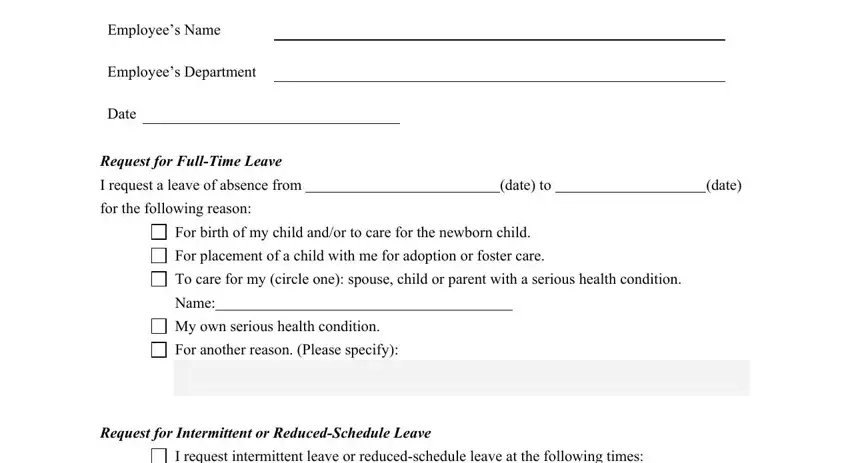 fmla request form fields to fill out