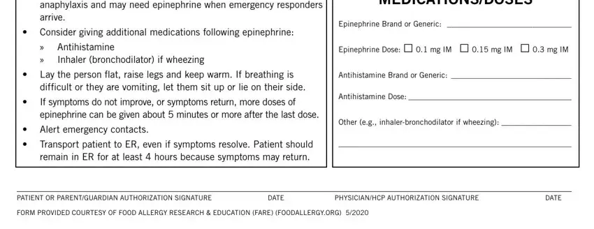 Food Allergy Action Plan Form ≡ Fill Out Printable PDF Forms Online