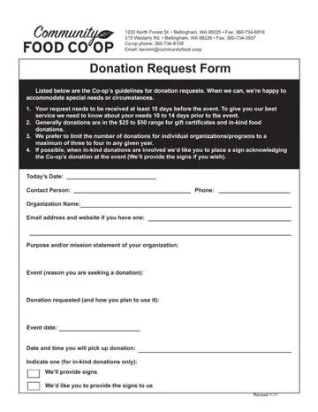 Food Co Op Donation Form Preview