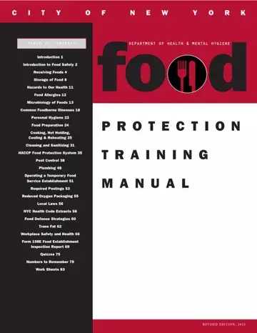 Food Protection Training Manual Preview